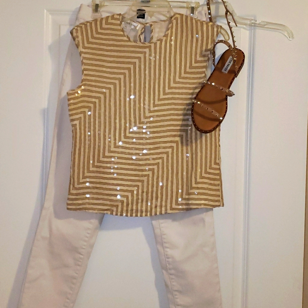 Geometric Sequined Blouse